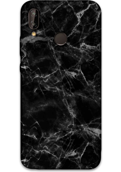 Huawei P20 Lite Uyumlu Mermer Desenli Telefon Kılıfı + Ekran Koruyucu - 5815