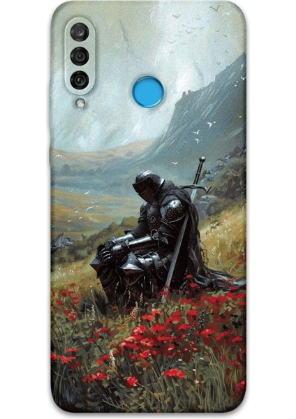 Huawei P30 Lite Uyumlu Retro Desenli Telefon Kılıfı + Ekran Koruyucu - 5840