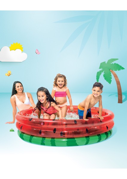 Büyük Boy Karpuz Desenli Şişme Çocuk HAVUZU168X38 cm | Iç ve Dış Mekan Kullanımı