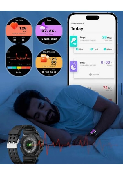 Süper Amoled Akıllı Kulaklıklı Watch Huge Dağcı Askeri Denizci Izci Sportmen Kaya Sağlamlığı fırsatları