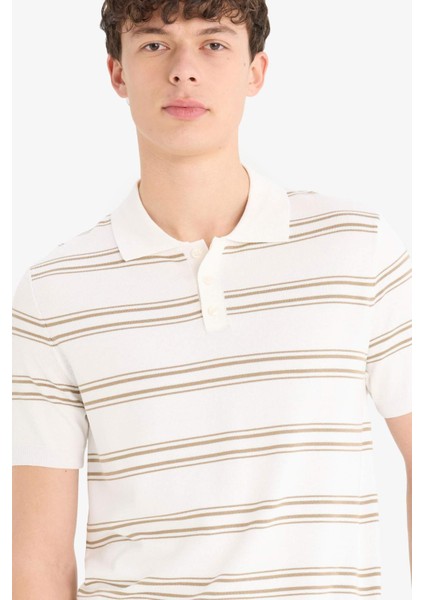 Regular Fit Polo Yaka Kısa Kollu Yumuşak Tuşeli Triko Tişört E2665AX25SP fırsatları