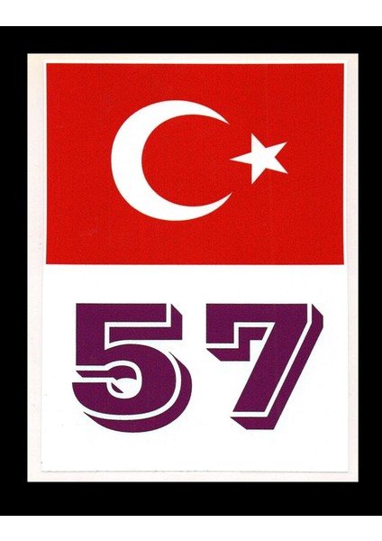 Türkiye Bayraklı Sinop 57 Plaka Kodu Ön Cam Sticker