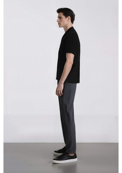 %100 Pamuk Keten Görünümlü Pantolon Beli Lastikli Slim Fit Dar Kesim Cepli Düz Paça indirimleri