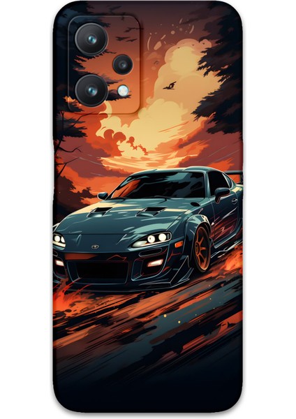 Realme 9 Pro Uyumlu Araba Desenli Telefon Kılıfı + Ekran Koruyucu - 5766