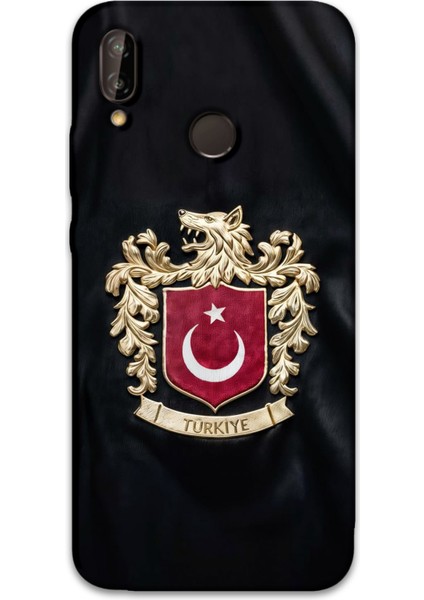 Huawei P20 Lite Uyumlu Türk Desenli Telefon Kılıfı + Ekran Koruyucu - 5855