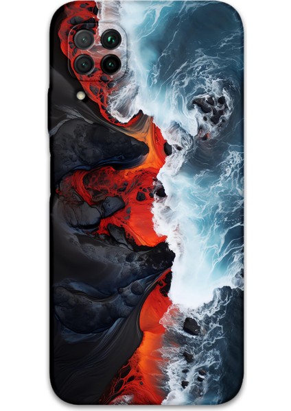 Huawei P40 Lite Uyumlu Mermer Desenli Telefon Kılıfı + Ekran Koruyucu - 5811