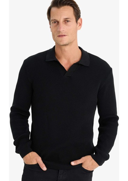 Standart Fit Polo Yaka Triko Kazak E6752AX24WN