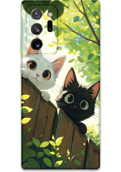 Galaxy Note 20 Ultra Uyumlu Kedi Desenli Telefon Kılıfı + Ekran Koruyucu - 5785