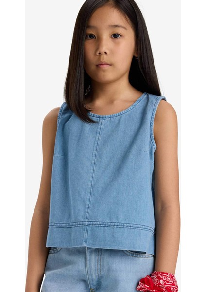 Kız Çocuk Kolsuz Jean Bluz E6194A825SM