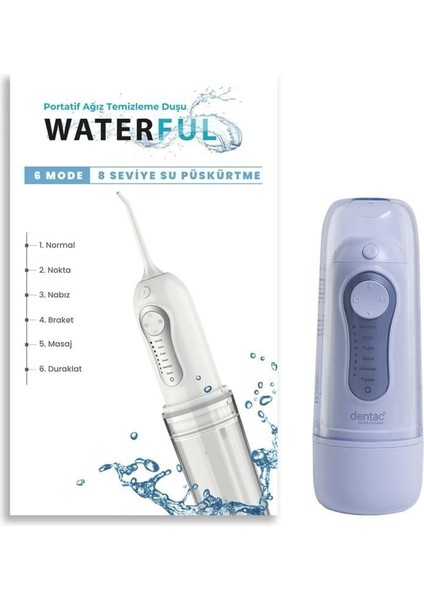 Waterful Portatif Ağız Temizleme Duşu Beyaz