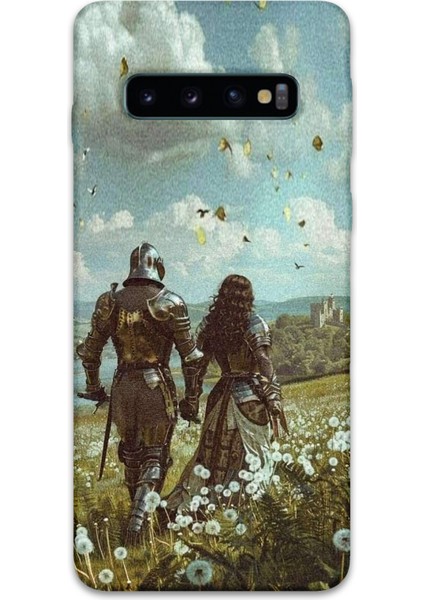Galaxy S10 Plus Uyumlu Retro Desenli Telefon Kılıfı + Ekran Koruyucu - 5843