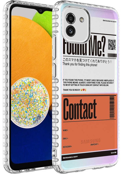 Galaxy A03 Kılıf Airbag Kenarlı Renkli Desenli Silikon Joec Elegans Kapak-No6
