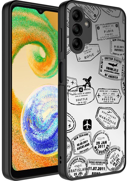 Galaxy A04S Kılıf Aynalı Desenli Kamera Korumalı Parlak Joec Mirror Kapak-Seyahat