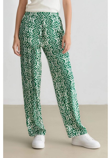 Regular Fit Geniş Bol Paça Desenli Palazzo Pantolon D4631AX25SP