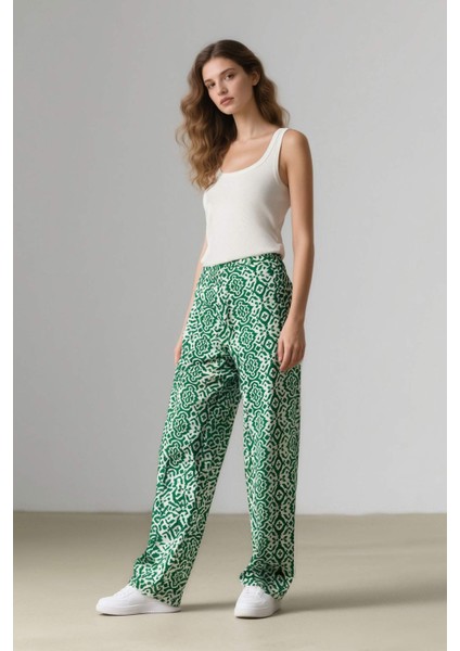 Regular Fit Geniş Bol Paça Desenli Palazzo Pantolon D4631AX25SP