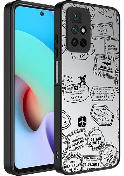 Xiaomi Redmi 10 Kılıf Aynalı Desenli Kamera Korumalı Parlak Joec Mirror Kapak-Seyahat