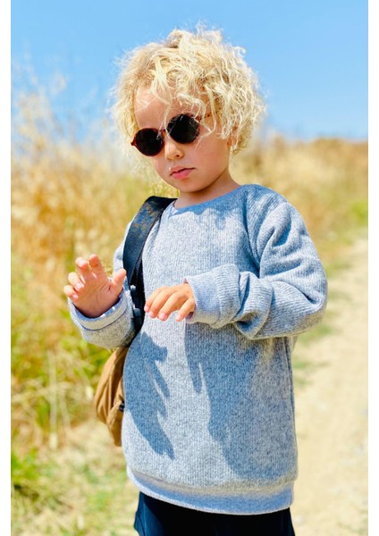 Girls & Boys Erkek Çocuk Sweatshirt Basic 2-5 Yaş, Gri Melanj