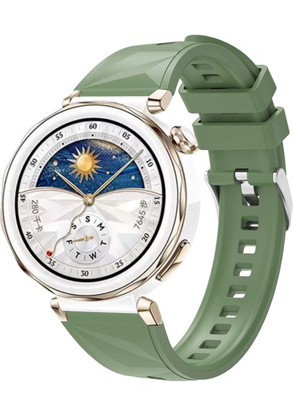 Huawei Watch Gt5 Pro 42MM Uyumlu Joec KRD-129 Silikon Kordon Strap Kayış-Yeşil