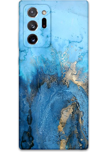 Galaxy Note 20 Ultra Uyumlu Mermer Desenli Telefon Kılıfı + Ekran Koruyucu - 5812