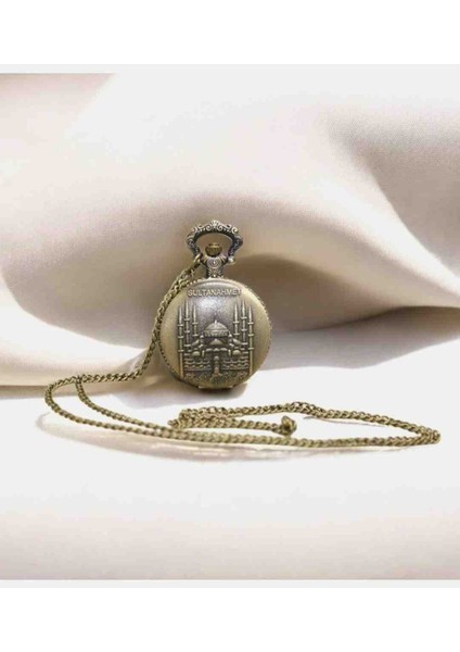 Nostaljik Osmanlı Tarzı Sultanahmet Camii Köstekli Cep Saati – Metal Zincirli Vintage Özel Hediyelik fiyatları