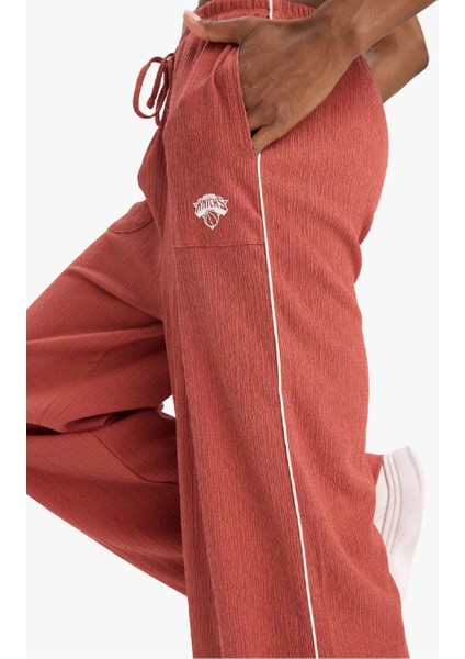 fit Nba New York Knicks Wide Leg Cepli Geniş Paça Standart Boy Krinkıl Kumaş PANTOLON D8805AX25SP