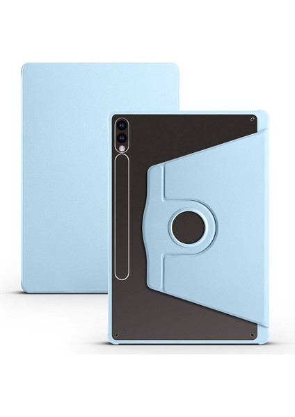 Galaxy Tab S9 Plus Kılıf Uyumlu Joec Termik Kalem Bölmeli Dönebilen Standlı Kılıf-Mavi