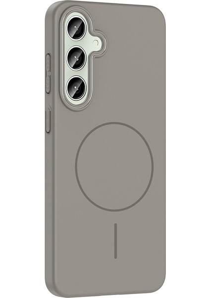 Galaxy S24 Plus Kılıf Magsafe Şarj Özellikli Joec Ruby Silikon Kapak - Desert Titanyum modelleri