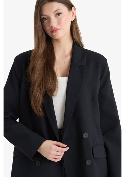 Oversize Geniş Kalıp Basic Düz Blazer Ceket C2575AX25SP