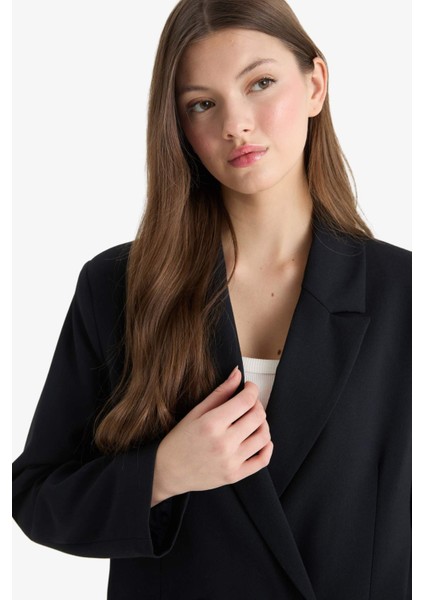 Oversize Geniş Kalıp Basic Düz Blazer Ceket C2575AX25SP