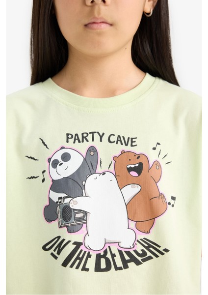 Kız Çocuk We Bare Bears Bisiklet Yaka Kısa Kollu Tişört E6552A825HS indirimleri