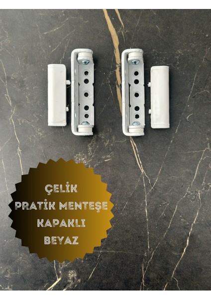 Pvc Pimapen Kapı Pencere Pratik Çelik Menteşe 80MM Beyaz (200 Adet-1 Koli)