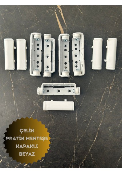 Pvc Pimapen Kapı Pencere Pratik Çelik Menteşe 80MM Beyaz (200 Adet-1 Koli)