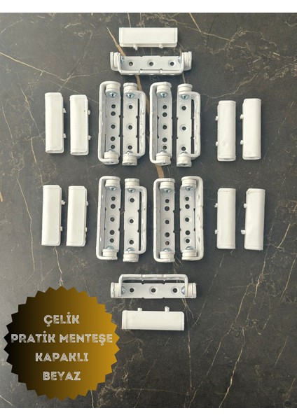 Pvc Pimapen Kapı Pencere Pratik Çelik Menteşe 80MM Beyaz (200 Adet-1 Koli)
