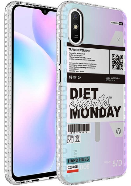 Xiaomi Redmi 9A Kılıf Airbag Kenarlı Renkli Desenli Silikon Joec Elegans Kapak-No5