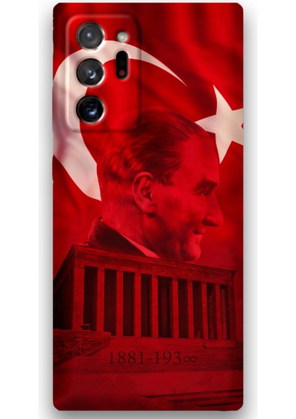 Galaxy Note 20 Ultra Uyumlu Atatürk Desenli Telefon Kılıfı + Ekran Koruyucu - 5848