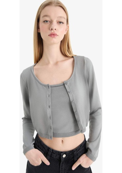 Coool Slim Fit Dar Kesim Bisiklet Yaka Triko Kazak E7513AX25SP