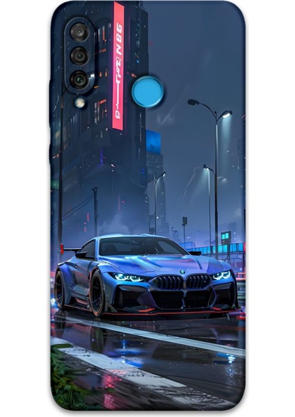 Huawei P30 Lite Uyumlu Araba Desenli Telefon Kılıfı + Ekran Koruyucu - 5767