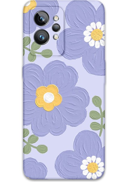Realme Gt 2 Uyumlu Çiçek Desenli Telefon Kılıfı + Ekran Koruyucu - 5799