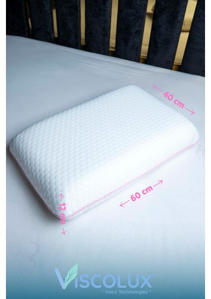 Oval Sabun Ortopedik Visco Yastık - %100 Visco Boyun Düzleşmesi Önleyici 60X40X15 Pembe