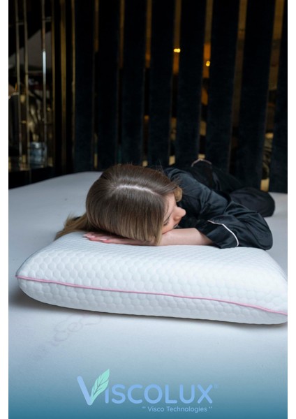 Oval Sabun Ortopedik Visco Yastık - %100 Visco Boyun Düzleşmesi Önleyici 60X40X15 Pembe