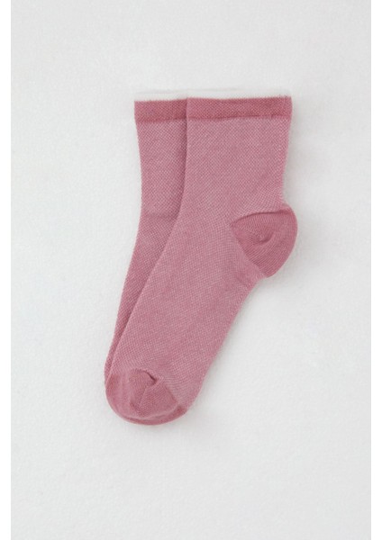 Kız Çocuk Soket Çorap Basic 7-16 Yaş, Gülkurusu