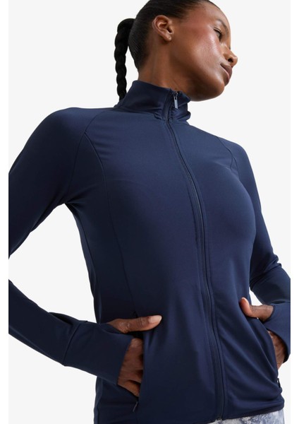 fit Fitted Dik Yaka Fermuarlı Sweatshirt HIRKA E7755AX25SP