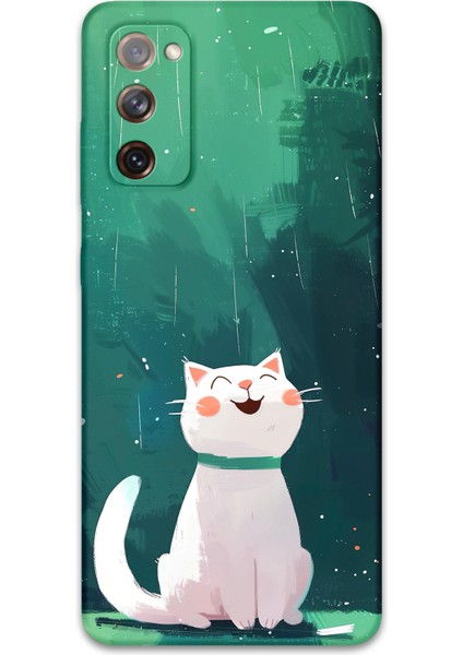 Galaxy Note 20 Uyumlu Kedi Desenli Telefon Kılıfı + Ekran Koruyucu - 5781
