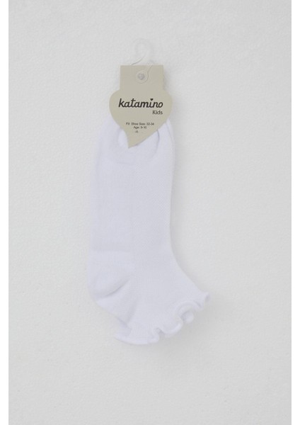 Kız Çocuk Soket Çorap Bilek Kısmı Lastik Fırfırlı 9-14 Yaş, Beyaz fiyatları