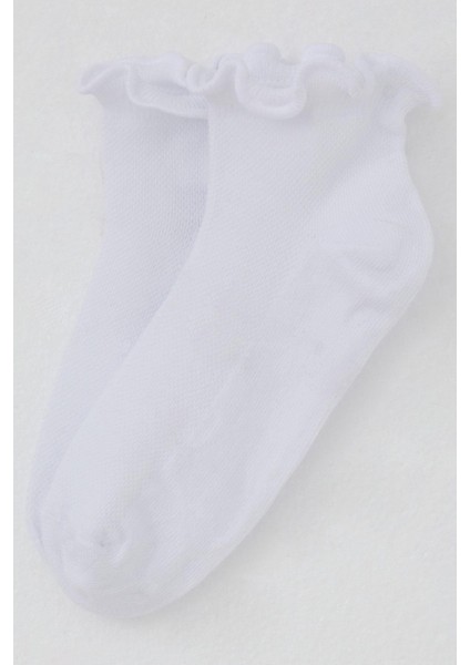 Kız Çocuk Soket Çorap Bilek Kısmı Lastik Fırfırlı 9-14 Yaş, Beyaz modelleri