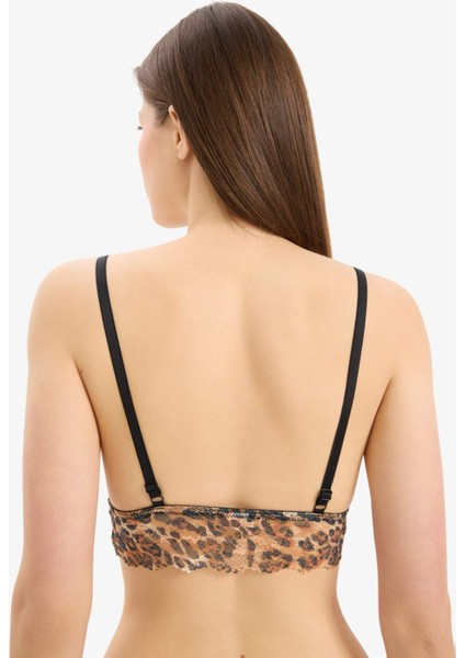 Leopar Desenli Pedli Dantelli Bralet-Fall in Love E6986AX25SP