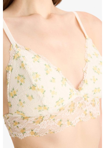 Baskılı Pedli Dantel Bralet-Fall in Love E6986AX25SP fırsatları