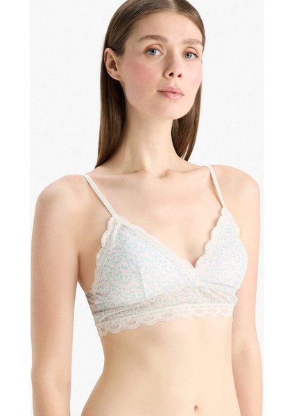 Floral Çıkarılabilir Pedli Dantel Detaylı Bra-Fall in Love E7032AX25SP