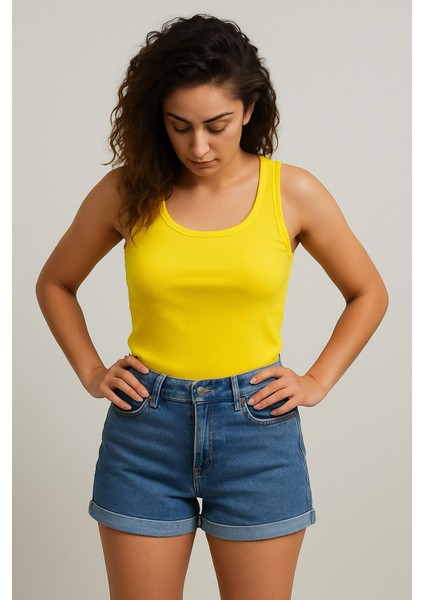 Kadın Kaşkorse Geniş Askılı Crop