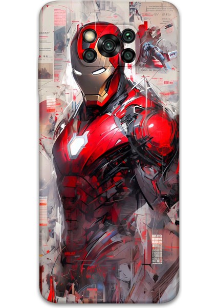 Poco X3 Nfc Uyumlu Ironman Desenli Telefon Kılıfı + Ekran Koruyucu - 5828